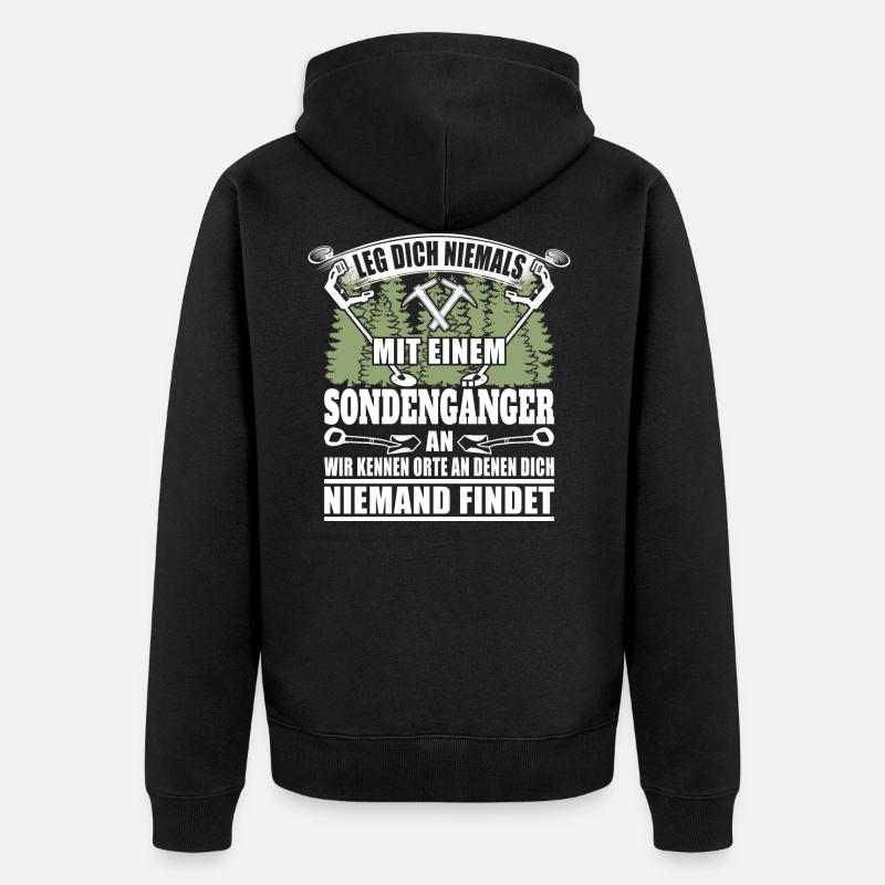 Ich bin Sondengänger - Unisex Premium Bio Zip Hoodie - Schwarz