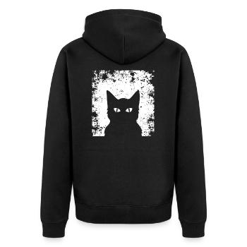 Great cats silhouette ! Gift idea cat - Unisex Premium Organic Zip Hoodie - black - Back - Nico (187cm)