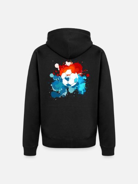 Fussball Farben. Geschenkidee! - Unisex Premium Bio Zip Hoodie - Schwarz