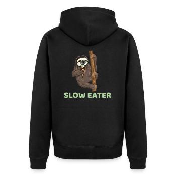 Sloth Sloth Branch Hangs Ice Cream Waffle Ice Gift - Unisex Premium Organic Zip Hoodie - black - Back - Nico (187cm)