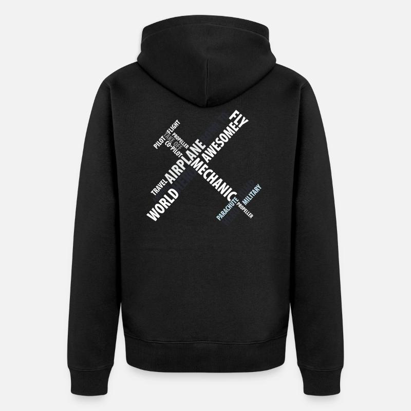 Flugzeug - Unisex Premium Bio Zip Hoodie - Schwarz
