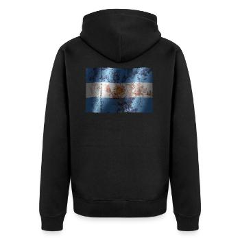 Drapeau de l'Argentine cool vintage utilisé sport look - Veste à capuche bio Premium Unisexe - noir - Dos - Nico (187cm)