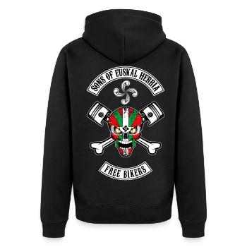 Basques Free Bikers - Veste à capuche bio Premium Unisexe - noir - Dos - Nico (187cm)