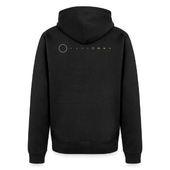 solar system - Unisex Premium Organic Zip Hoodie - black - Back - Nico (187cm)