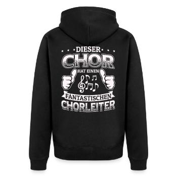 Dieser Chor - Fantastischen Chorleiter Dirigent - Unisex Premium Bio Zip Hoodie - Schwarz - Hinten - Nico (187cm)