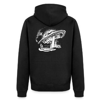 Rick And Morty Dimension 35-C Mit Megabäumen - Unisex Premium Bio Zip Hoodie - Schwarz - Hinten - Nico (187cm)