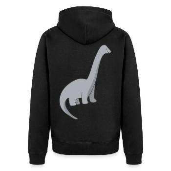 Dinosaur Dino - Unisex Premium Organic Zip Hoodie - black - Back - Nico (187cm)
