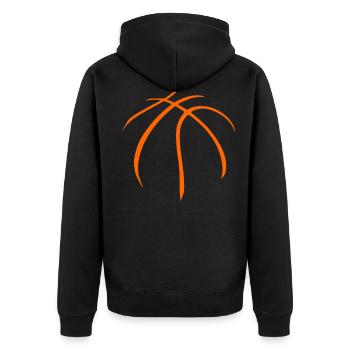 Basketball Basketballspieler Geschenk - Unisex Premium Bio Zip Hoodie - Schwarz - Hinten - Nico (187cm)