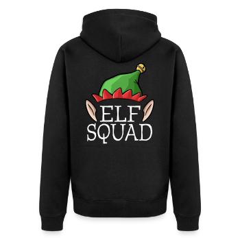 Elf Squad - Team Groupe Xmas Christmas Costume - Unisex Premium Organic Zip Hoodie - black - Back - Nico (187cm)