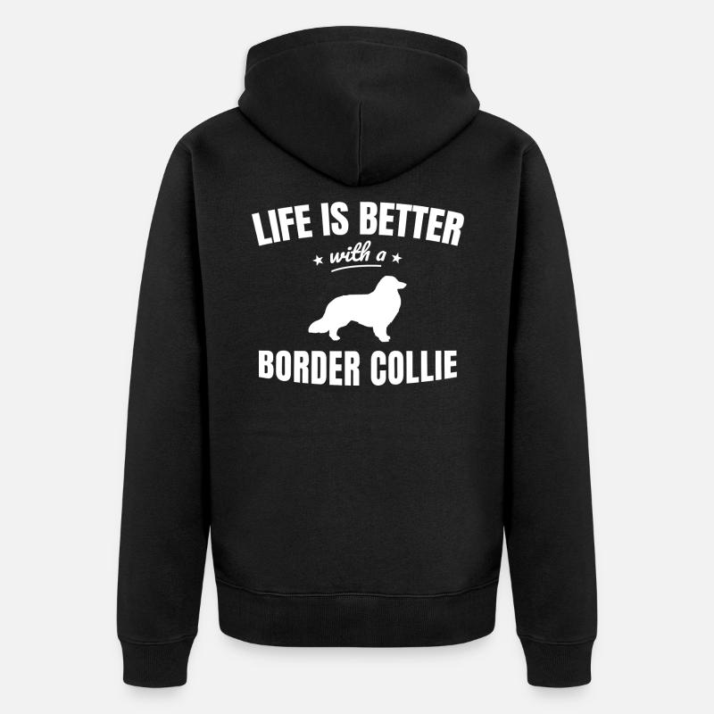 Border Collie - Veste à capuche bio Premium Unisexe - noir