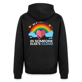 Soyez un arc-en-ciel dans le nuage d'elses de quelqu'un - Veste à capuche bio Premium Unisexe - noir - Dos - Nico (187cm)