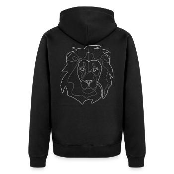 lion blanc - Veste à capuche bio Premium Unisexe - noir - Dos - Nico (187cm)