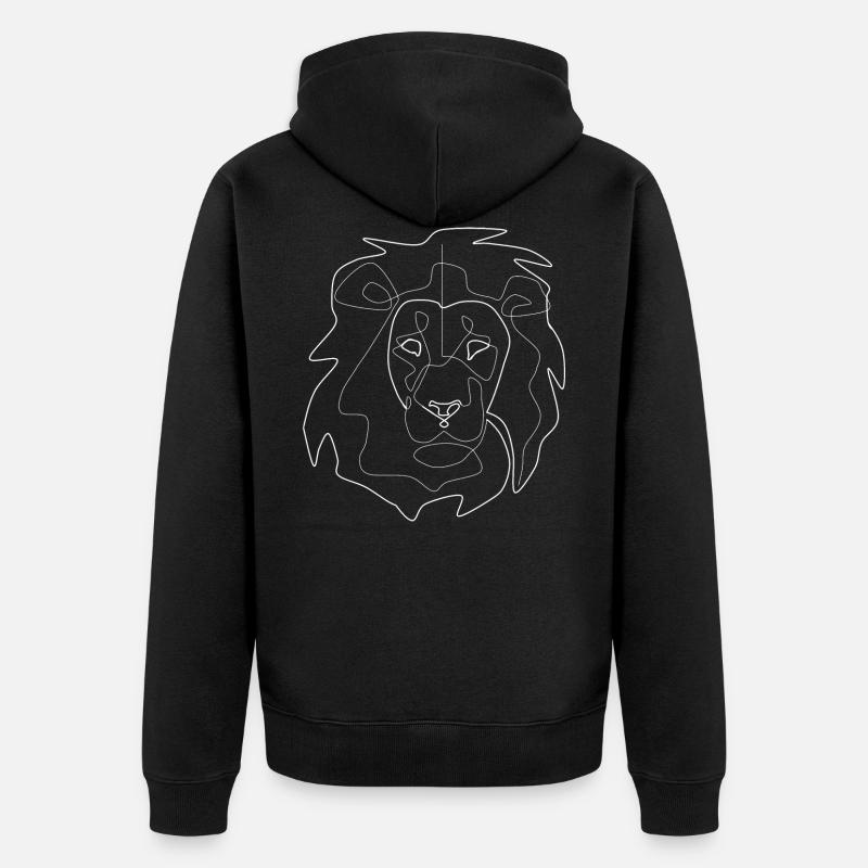 lion blanc - Veste à capuche bio Premium Unisexe - noir