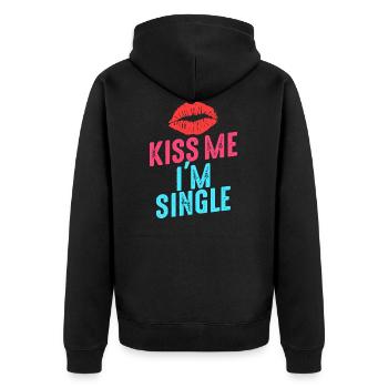 Je suis célibataire - Veste à capuche bio Premium Unisexe - noir - Dos - Nico (187cm)