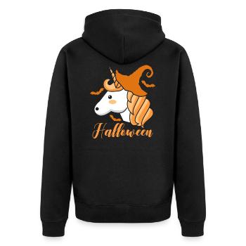 Unicorn Witch - Unisex Premium Bio Zip Hoodie - Schwarz - Hinten - Nico (187cm)