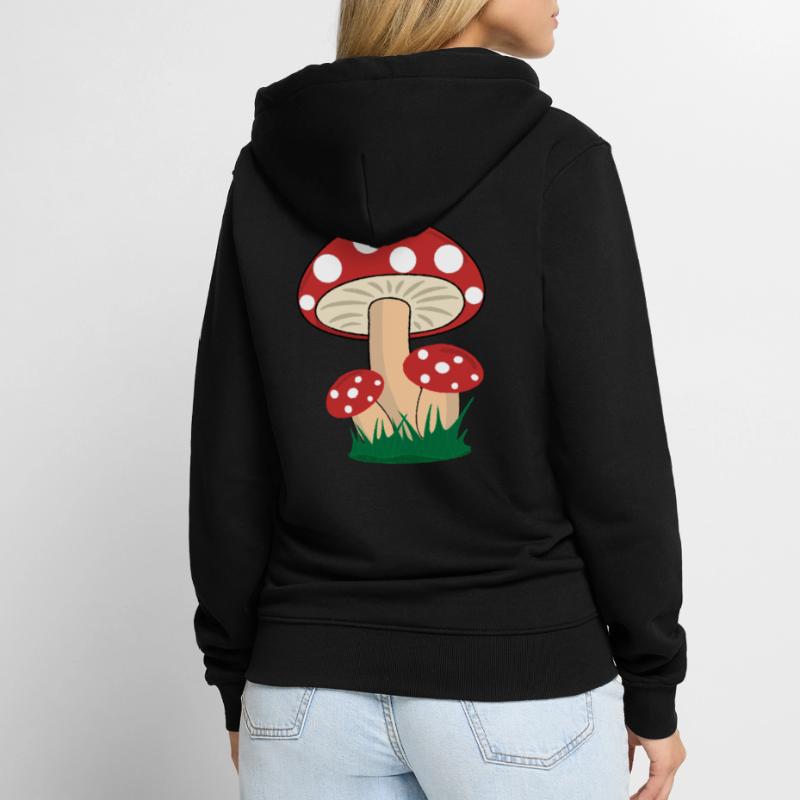Mushrooms toadstools boletus forest mushroom picking Unisex Premium Organic Zip Hoodie
