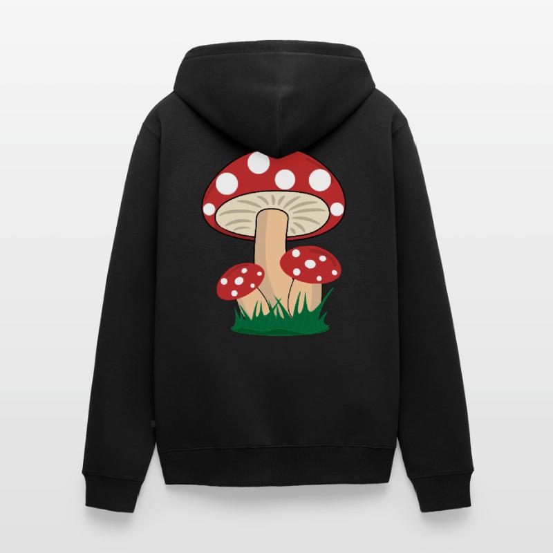 Mushrooms toadstools boletus forest mushroom picking Unisex Premium Organic Zip Hoodie