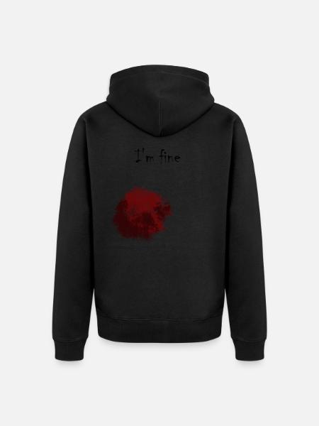 I'm fine - Unisex Premium Bio Zip Hoodie - Schwarz