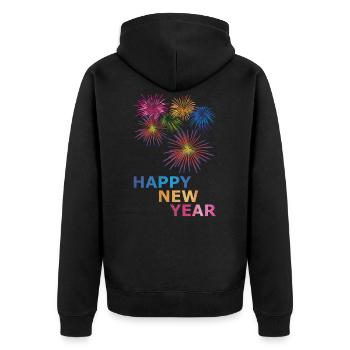 Bonne année bonne année - Veste à capuche bio Premium Unisexe - noir - Dos - Nico (187cm)