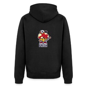 Crew five fresh ... crew five fresh - Unisex Premium Organic Zip Hoodie - black - Back - Nico (187cm)