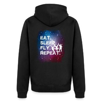 Space Skydiving Eat Sleep Fly Repeat - Unisex Premium Organic Zip Hoodie - black - Back - Nico (187cm)
