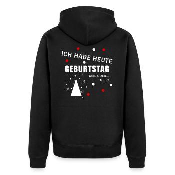 L'anniversaire d'aujourd'hui - Veste à capuche bio Premium Unisexe - noir - Dos - Nico (187cm)