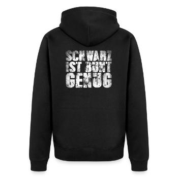 Black is colorful enough - Unisex Premium Organic Zip Hoodie - black - Back - Nico (187cm)