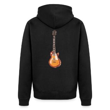 Electric Guitar Guitarist Les Paul Man Woman Gift - Unisex Premium Organic Zip Hoodie - black - Back - Nico (187cm)