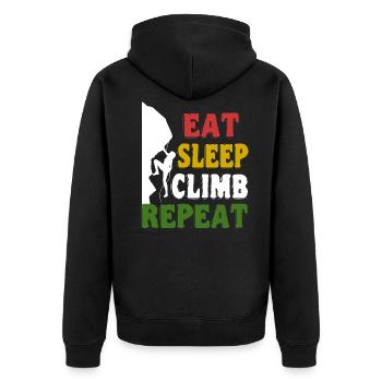 Escalade Shirt - Eat Sleep Climb Repeat - Veste à capuche bio Premium Unisexe - noir - Dos - Nico (187cm)