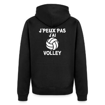 J'peux pas j'ai volley , volleyball - Veste à capuche bio Premium Unisexe - noir - Dos - Nico (187cm)