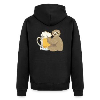 Sloth Hugs Beer Stein - Chill - Witzig - Fête - Veste à capuche bio Premium Unisexe - noir - Dos - Nico (187cm)