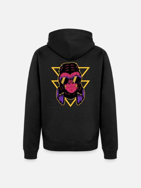 Gorilla Cool - Unisex Premium Organic Zip Hoodie - black