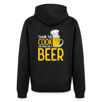 Remerciez le cuisinier et apportez-lui une bière - Veste à capuche bio Premium Unisexe - noir - Dos - Nico (187cm)