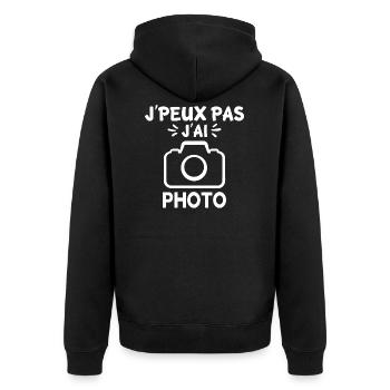 j'peux pas j'ai photo - Veste à capuche bio Premium Unisexe - noir - Dos - Nico (187cm)