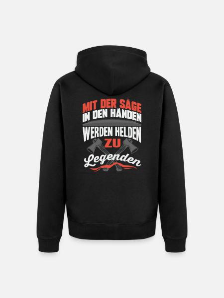 Förster Holzfäller Waldarbeiter - Unisex Premium Bio Zip Hoodie - Schwarz