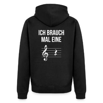 Musik Blasinstrument Instrument Spruch Pause - Unisex Premium Bio Zip Hoodie - Schwarz - Hinten - Nico (187cm)