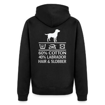 Hundehaare Labrador Witzig Lustig Hundebesitzer - Unisex Premium Bio Zip Hoodie - Schwarz - Hinten - Nico (187cm)