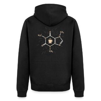 Coffee Structural Formula Formula Caffeine Chemical - Unisex Premium Organic Zip Hoodie - black - Back - Nico (187cm)