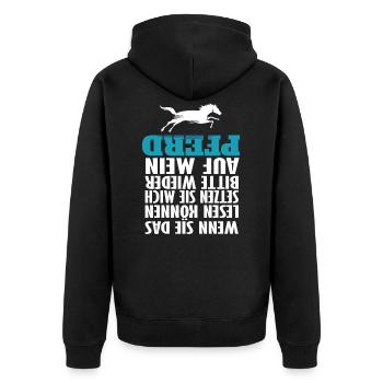 Horse riding Horse Horse riding - Unisex Premium Organic Zip Hoodie - black - Back - Nico (187cm)