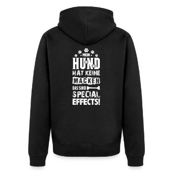 Hund Special Effects Hundeerziehung Hundespruch - Unisex Premium Bio Zip Hoodie - Schwarz - Hinten - Nico (187cm)