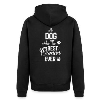 Dog owner Dog owner Dog owner Dog lover - Unisex Premium Organic Zip Hoodie - black - Back - Nico (187cm)