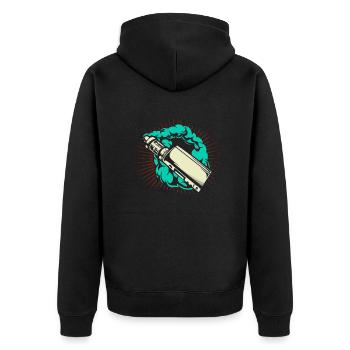 Vape - Unisex Premium Bio Zip Hoodie - Schwarz - Hinten - Nico (187cm)