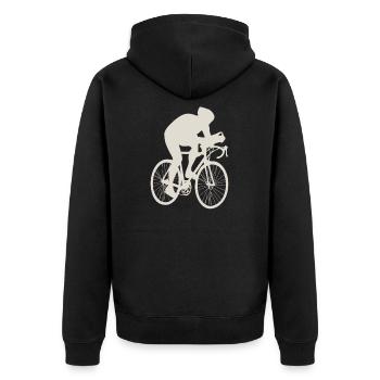 Cycling cyclist Bicycle racing bicycle - Unisex Premium Organic Zip Hoodie - black - Back - Nico (187cm)