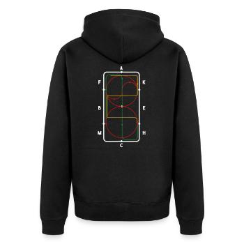 Reiten Reiter Reiterhof Reiterin Pferd - Unisex Premium Bio Zip Hoodie - Schwarz - Hinten - Nico (187cm)