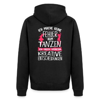 Tänzerin Tanzen Musik Spruch Tänzer - Unisex Premium Bio Zip Hoodie - Schwarz - Hinten - Nico (187cm)