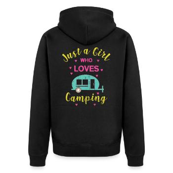 Camping camping caravane camping car - Veste à capuche bio Premium Unisexe - noir - Dos - Nico (187cm)