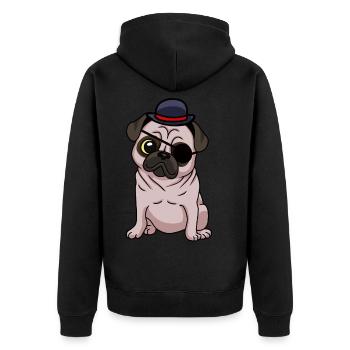 Fantasy Carlin Chien Eye Patch Chiens Chapeau Enfant - Veste à capuche bio Premium Unisexe - noir - Dos - Nico (187cm)
