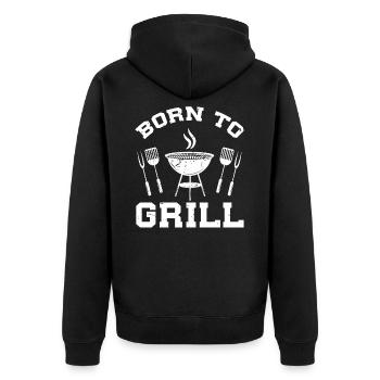 Né pour faire griller des barbecues barbecue barbecue barbecue Saying - Veste à capuche bio Premium Unisexe - noir - Dos - Nico (187cm)