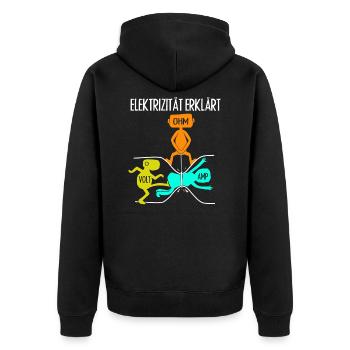 Electrician craftsman saying - Unisex Premium Organic Zip Hoodie - black - Back - Nico (187cm)