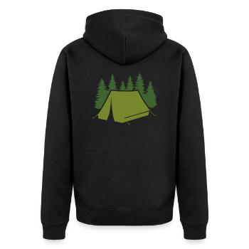 Camper Camping Camper Camping Caravan - Unisex Premium Organic Zip Hoodie - black - Back - Nico (187cm)
